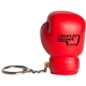 aerial view a red boxing glove stress reliever keyring, image 1 of 4
