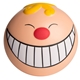 aerial view a natural funny face with smile squeezies - stress reliever ball, image 1 of 4