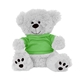 a white/lime shirt 8 plush bear / stuffed animal with shirt