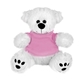 aerial view a white/pink shirt 8 plush bear / stuffed animal with shirt, image 1 of 2