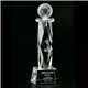 a clear clearaward pebble optical crystal award - 4x15x4 in