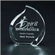 a clear clearaward optical crystal flame award - 5x6x1 in