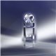 a clear clearaward optical crystal globe atop beveled column 9 in