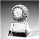 a clear clearaward tee - off time golf ball optical crystal desk clock award