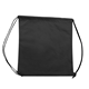 aerial view a black 80 gsm non woven drawstring bag 14.5w x 16h, image 1 of 2