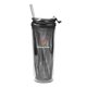 aerial view a black 18 oz tiara double wall tumbler, image 1 of 2