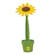 a green-sunflower flower shaped pen and pot holder