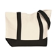 aerial view a black the duck medium cotton snap tote bag - 20 x 13, image 1 of 4