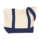 aerial view a navy the duck medium cotton snap tote bag - 20 x 13, image 1 of 4