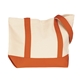 aerial view a orange the duck medium cotton snap tote bag - 20 x 13, image 1 of 5