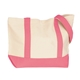 aerial view a pink the duck medium cotton snap tote bag - 20 x 13, image 1 of 4