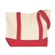 aerial view a red the duck medium cotton snap tote bag - 20 x 13, image 1 of 4