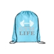 aerial view a blue-carolina versatile polyester drawstring backpack, image 1 of 3
