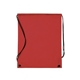 aerial view a red non woven sport drawstring backpack, image 1 of 3