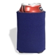 aerial view a blue-navy folding foam can cooler sleeve, image 1 of 4
