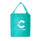 aerial view a teal saturn jumbo grocery non woven tote bag, image 1 of 3