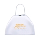 aerial view a white small 3 basic cow bell, image 1 of 2