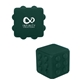 aerial view a dark green push pop bubble cube fidget sensory toy, image 1 of 4