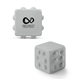 aerial view a grey push pop bubble cube fidget sensory toy, image 1 of 5