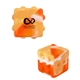 aerial view a orange swirl push pop bubble cube fidget sensory toy, image 1 of 4