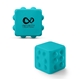 aerial view a teal push pop bubble cube fidget sensory toy, image 1 of 5