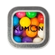 a group of window tin with gumballs