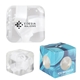 aerial view a clear white ice breaker stress ball, image 1 of 7
