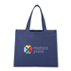 aerial view a navy mini non - woven heat sealed tote, image 1 of 7