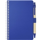 aerial view a blue fsc(r) spiral notebook with pen, image 1 of 7