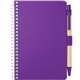 aerial view a purple fsc(r) spiral notebook with pen, image 1 of 2