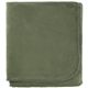 aerial view a green 100 recycled pet fleece blanket with rpet pouch, image 1 of 6
