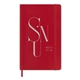aerial view a scarlet red moleskine(r) soft cover ruled large notebook, image 1 of 8