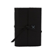 aerial view a black leather leather & turquoise linen accent linen accent cooper large journal, image 1 of 2