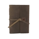 aerial view a distressed brown leather leather & country red linen accent linen accent cooper large journal, image 1 of 2