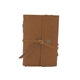 aerial view a tan leather leather & turquoise linen accent linen accent cooper large journal, image 1 of 2