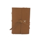 aerial view a tan leather leather & white linen accent linen accent cooper large journal, image 1 of 2