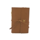 aerial view a tan leather leather & lemon linen accent linen accent cooper large journal, image 1 of 2