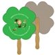 Promotional Clover Recycled Stock Shaped Hand Fan - Paper Products