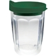 a forest/clear 14 oz thermal dual walled travel tumbler - embroidered emblem