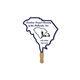 a white south carolina state shape hand fan - paper products