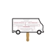 a white truck sandwiched hand fan - paper products