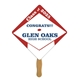a white double diamond graduate hand fan - paper products