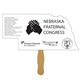 a white nebraska state shape hand fan - paper products