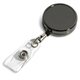 Promotional 30 Cord Gunmetal Colored Solid Metal Retractable Badge Reel and Badge Holder with Full Color Vinyl Label Imprint