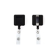 aerial view a black 4- color process square plastic badge reel, image 1 of 2