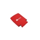 aerial view a red silkscreened neoprene can cooler, image 1 of 2
