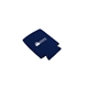 aerial view a navy blue silkscreened neoprene can cooler, image 1 of 2