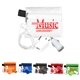 Promotional Mobile Tech Auto and Home Charging Kit with Earbuds in Polyester Zipper Pouch