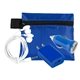 Promotional Mobile Tech Auto and Home Charging Kit with Earbuds in Polyester Zipper Pouch