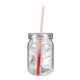 Promotional 24 oz Plastic Mason Jar With Mood Straw